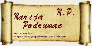 Marija Podrumac vizit kartica